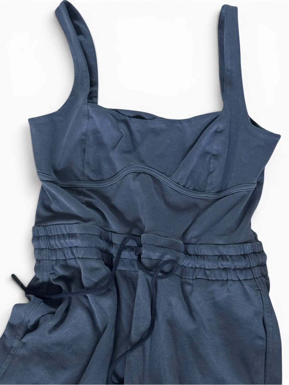 Free People FP Movement Inbound Stretch Cotton Jumpsuit Blue Size Large NWOT - Picture 4 of 9